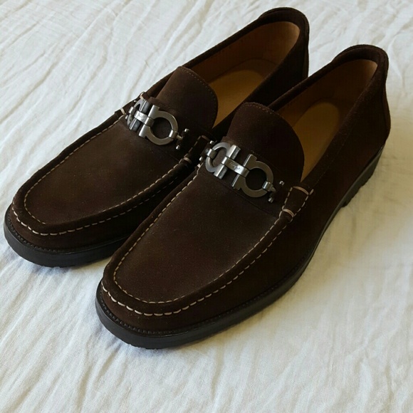 Salvatore Ferragamo Other - Salvatore Ferragamo Dark Brown Suede Loafers 11.5